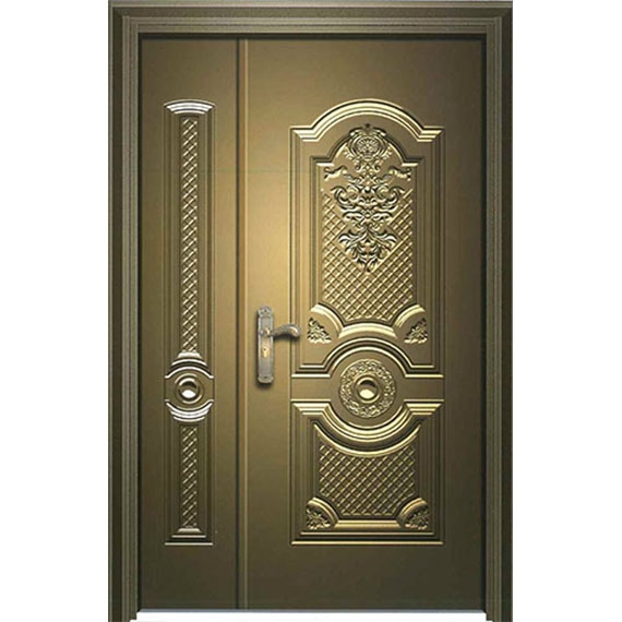 Embossed steel door