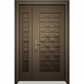 Embossed steel door