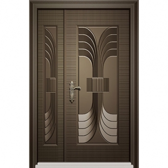 Embossed steel door