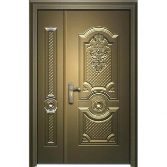 Embossed steel door