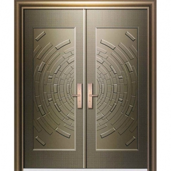 Embossed steel door