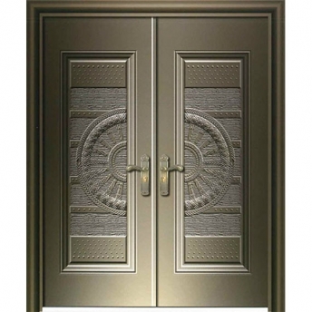 Embossed steel door